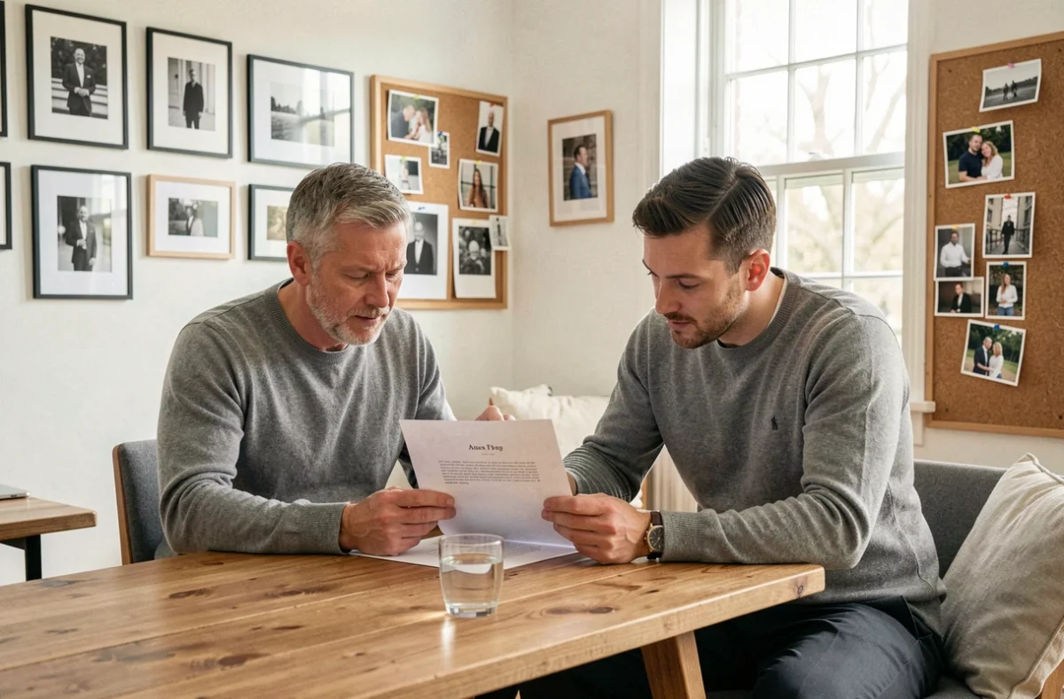 Photographe discutant d'un devis personnalisé avec un client dans son studio à Laon