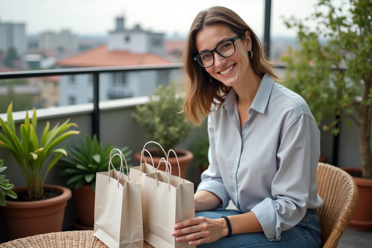 Femme arrangeant des jeux bachelorette dans un balcon