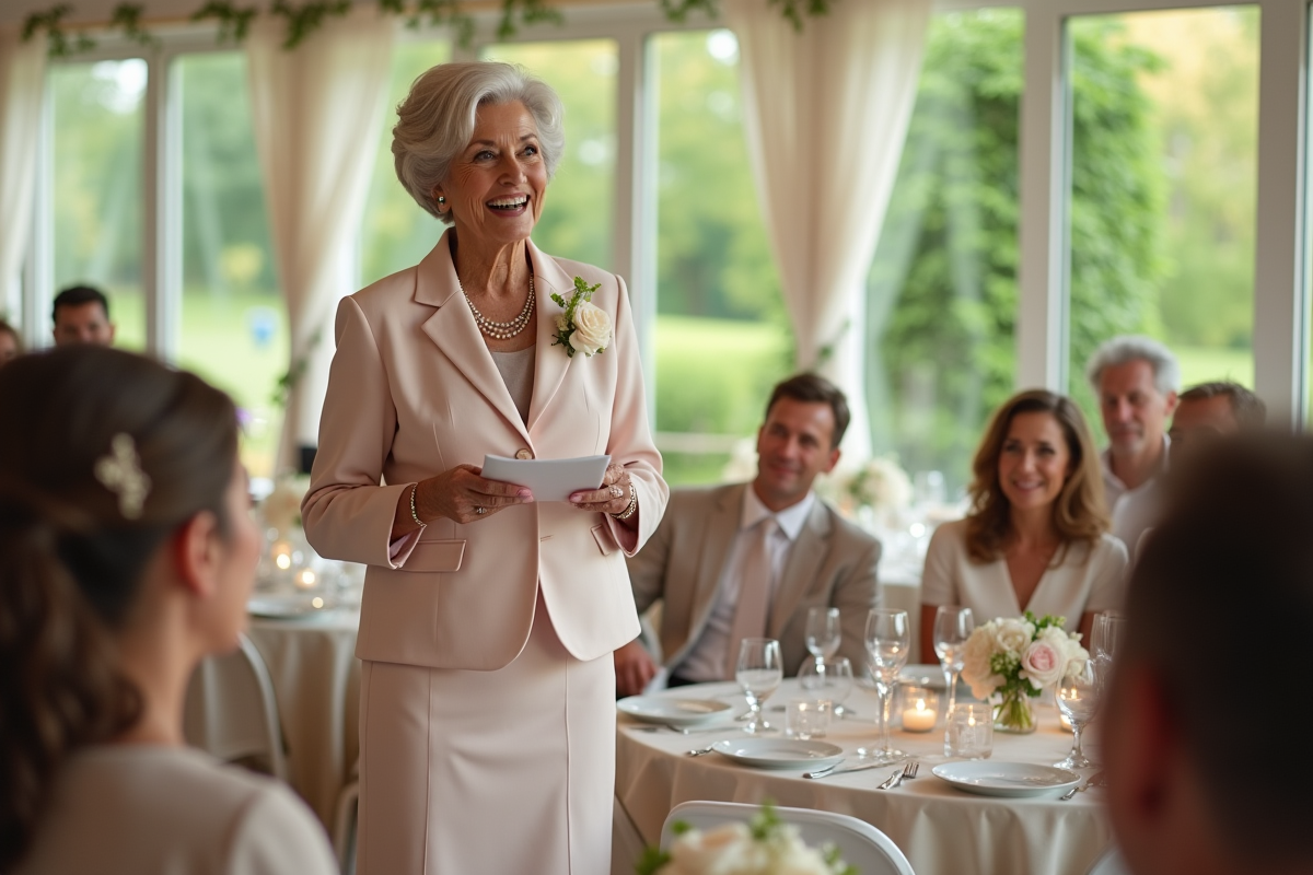 Femme souriante faisant un toast lors d