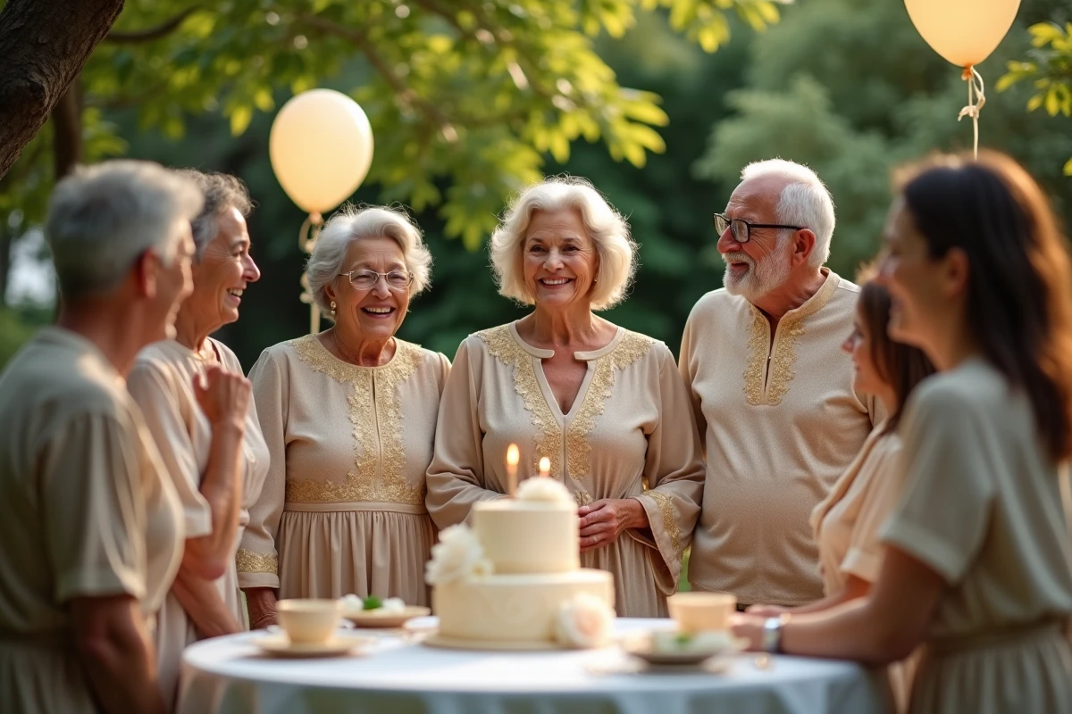 Famille en plein air pour anniversaire de mariage