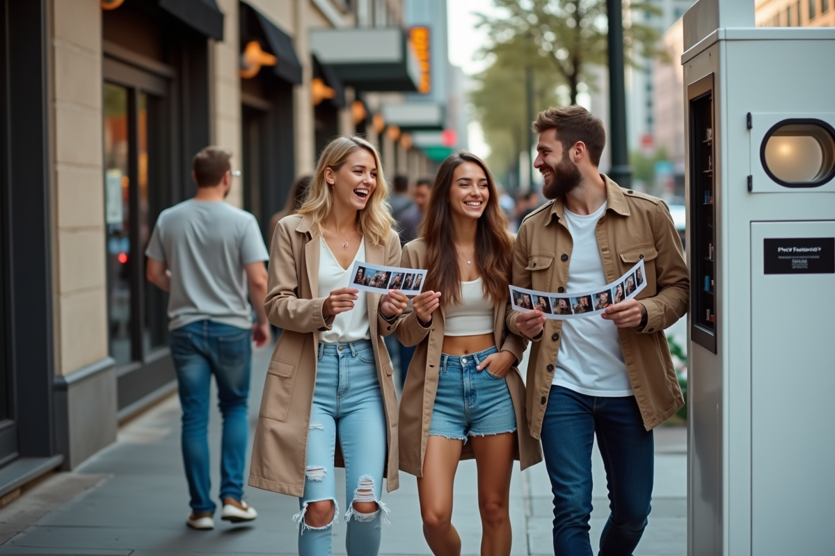 Trois jeunes sortant d